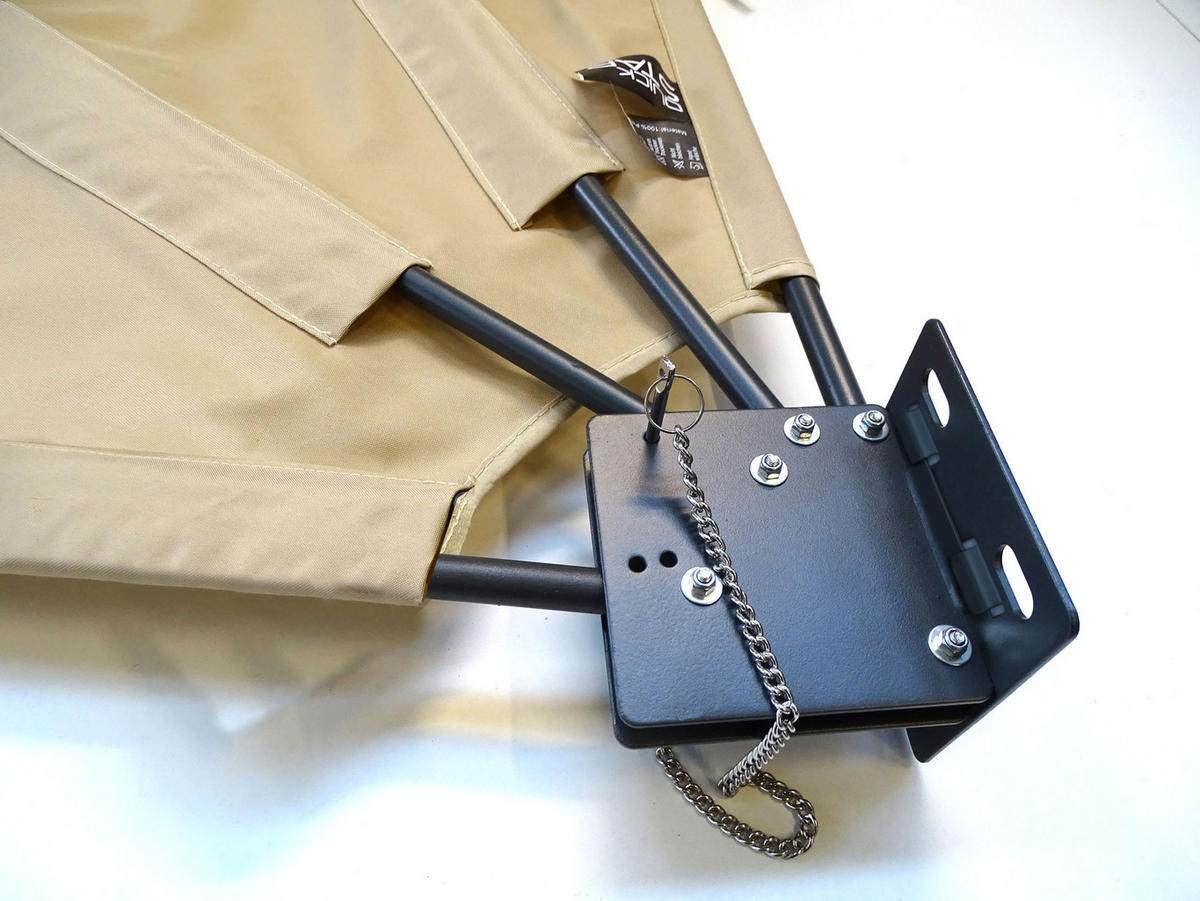 SICHTSCHUTZFÄCHER 140x140 cm Beige mit Easy Mount Wandplatte - Beige, Metall (2/140cm) - QUICK STAR
