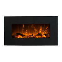 KAMIN - 84 cm x 14 cm - glas - schwarz Chandela - Schwarz, Glas (84/45/14cm) - Vente-Unique
