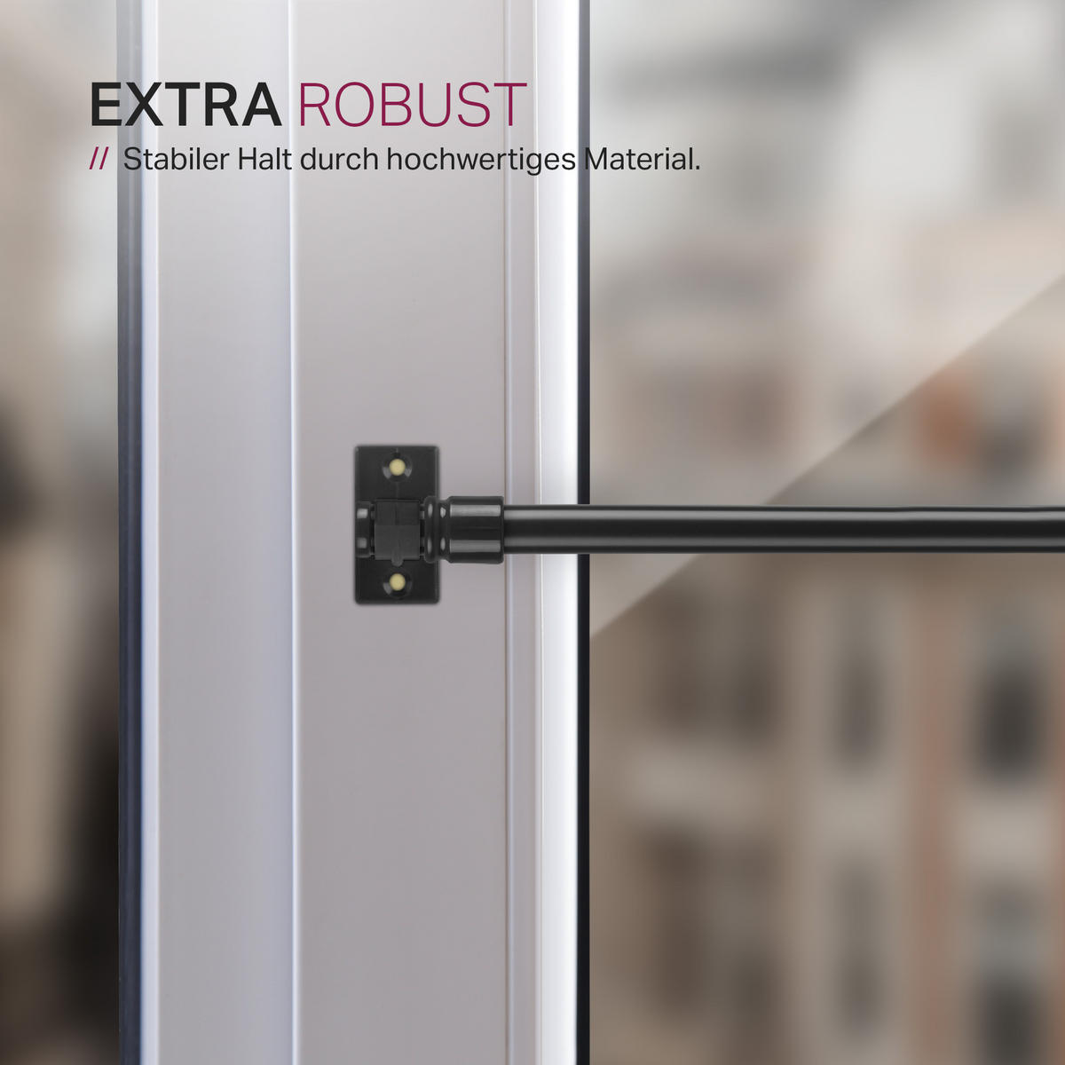 CAFEHAUSSTANGEN Schwarz 75-125 cm - Schwarz, Metall (75cm) - Bestlivings