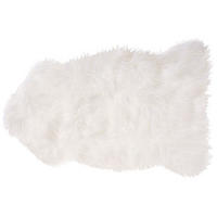 SHAGGY-KUNSTFELL-TEPPICH Mungo 88/53 cm - Weiß, Kunststoff (53/88cm) - Beliani