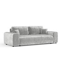 3-SITZER-SOFA Zanzibar Hellgrau Chenille - Hellgrau/Schwarz, Holz/Holzwerkstoff (213/79/108cm) - Maison de Reve
