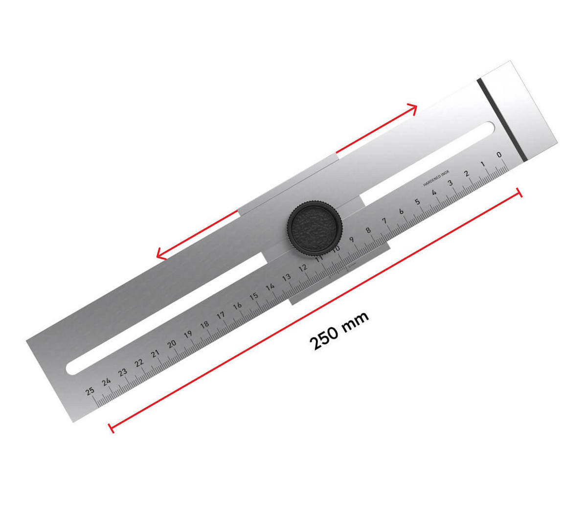 STREICHMASS Metall 250 mm - Silberfarben, Metall (25/5/2cm) - BAUHELD