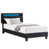 POLSTERBETT MIT LED BENITO 90X200 CM - Schwarz, Textil (90/200cm) - CARO-Möbel