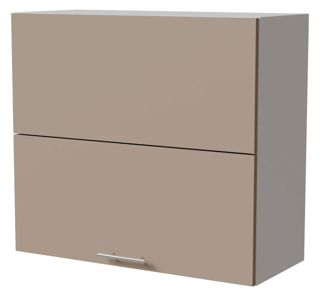 KLAPPHÄNGESCHRANK Brerra W8B/80-AV Weiß / RAL 1019 graubeige Matt 80 / 32,5 / 72cm - Graubraun/Weiß, Holz/Holzwerkstoff (80/72/32.5cm) - Feldmann-Wohnen