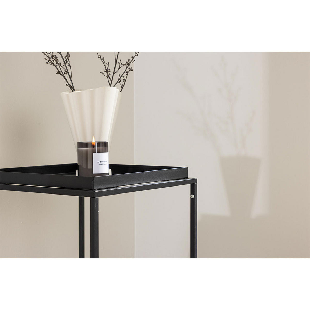 ECKTISCH, Porto, Schwarz, Metall, 45 x 45 x 51 cm - Schwarz, Metall (45/45/51cm) - ebuy24