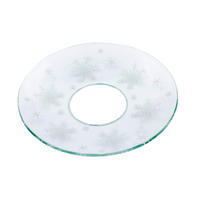 GLAS-KERZENMANSCHETTE (Bobeches) "Eiskristalle" für Kerzen bis Ø 25 mm - Transparent, Paraffin (7/0.2/7cm) - Holfeuer Crystal Design