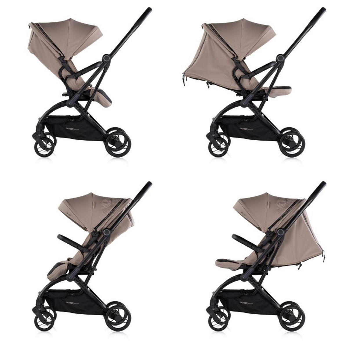 KINDERWAGEN Revolut beige Sitz 360 Grad drehbar, verstellbar, EVA-Reifen - Beige, Metall (57/48/109cm) - Chipolino