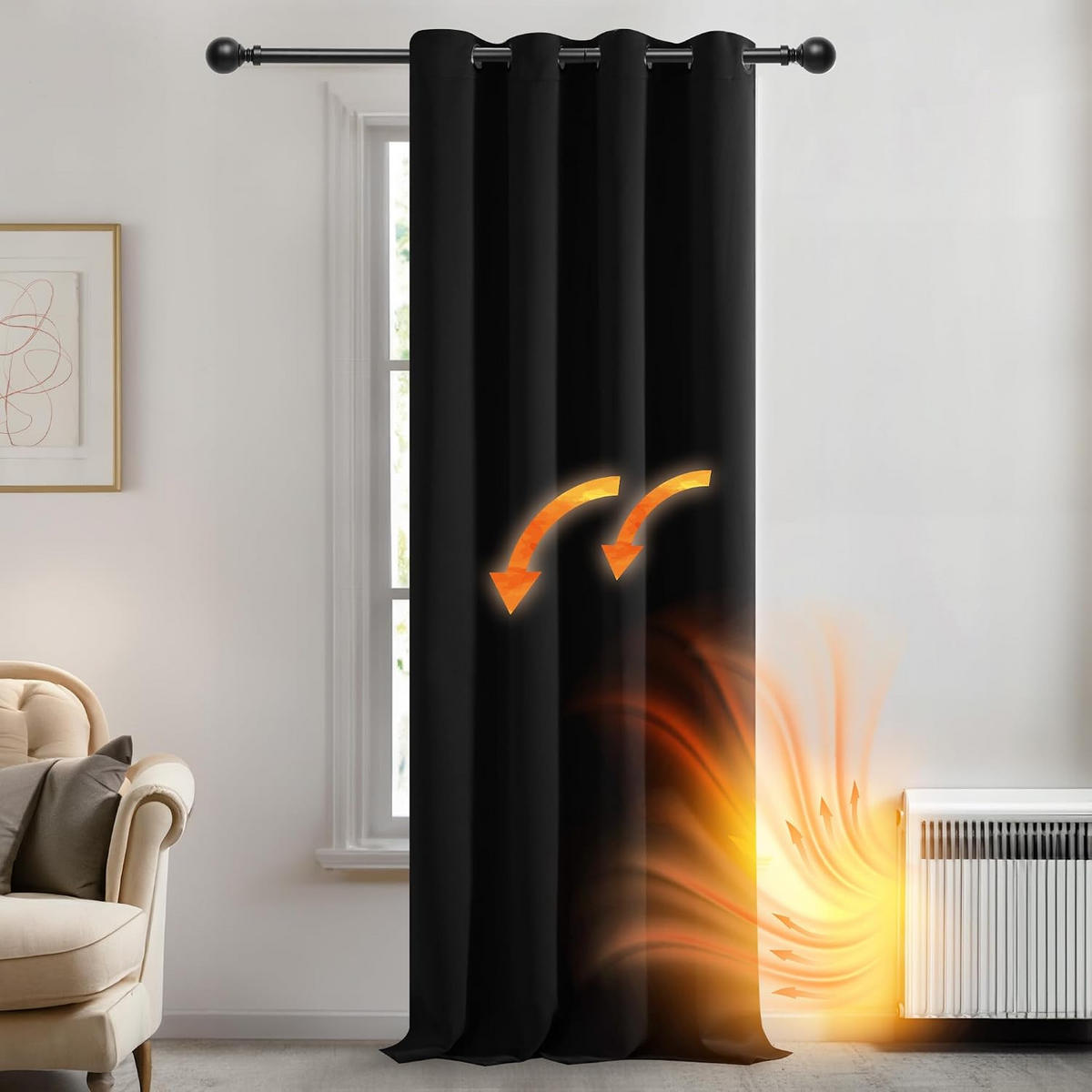VERDUNKELUNGSVORHANG – Schwarz – 132 cm x 213 cm – 1 Schal jetzt nur online ➤