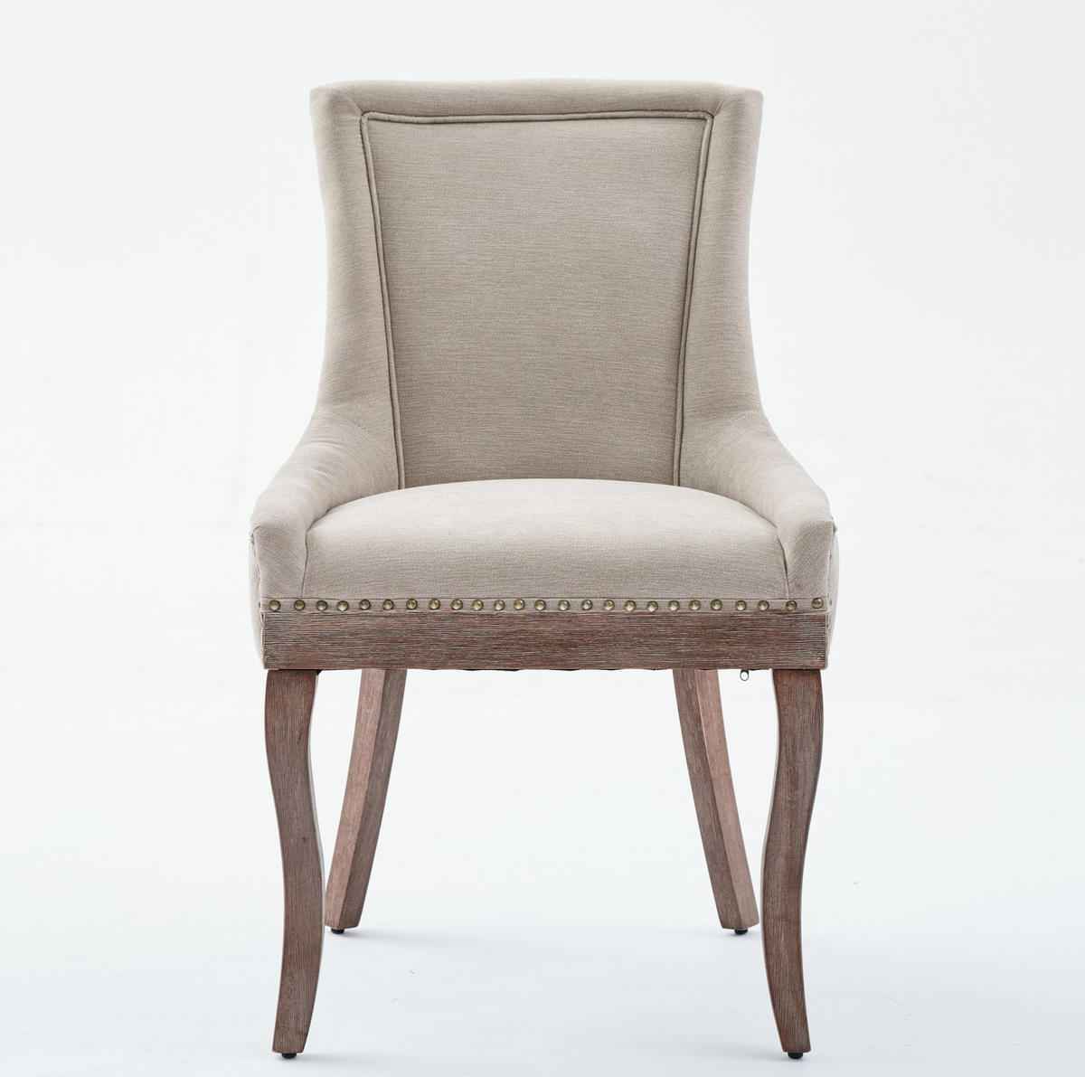 ESSZIMMERSTUHL 2er-Set mit hoher Rückenlehne Chenille Beige - Beige, Holz (55/92.5/61cm) - Meubliv