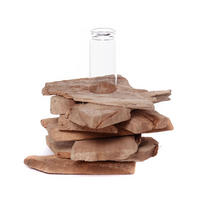 VASE Tiana 19x16 cm, Wurzelholz, mit Reagenzglas-Einsatz naturfarben - Naturfarben, Holz (16cm) - CREEDWOOD