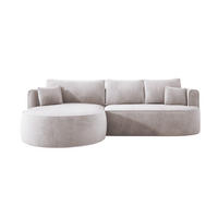 ECKSOFA FIORE L-förm Moderne Ausziehbare Schlaf-Funktion, automatischer Auffaltung, lose Rückenkissen freistehend LINKS 284x183x82cm White - Weiß, Holz/Textil (183/284cm) - DomoHome