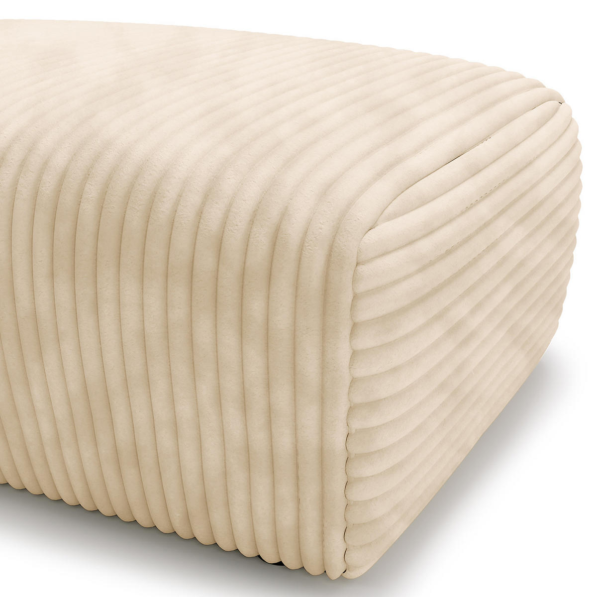 POLSTERHOCKER - Cord - Beige/Schwarz, Kunststoff/Textil (110/40/72cm) - home24