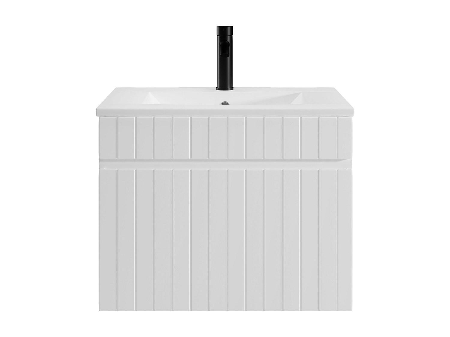 EINZELWASCHTISCH - 60 cm x 46 cm - Holz, Platte - Weiß - SATARA - Weiß, Holz (60/46/46cm) - Vente-Unique