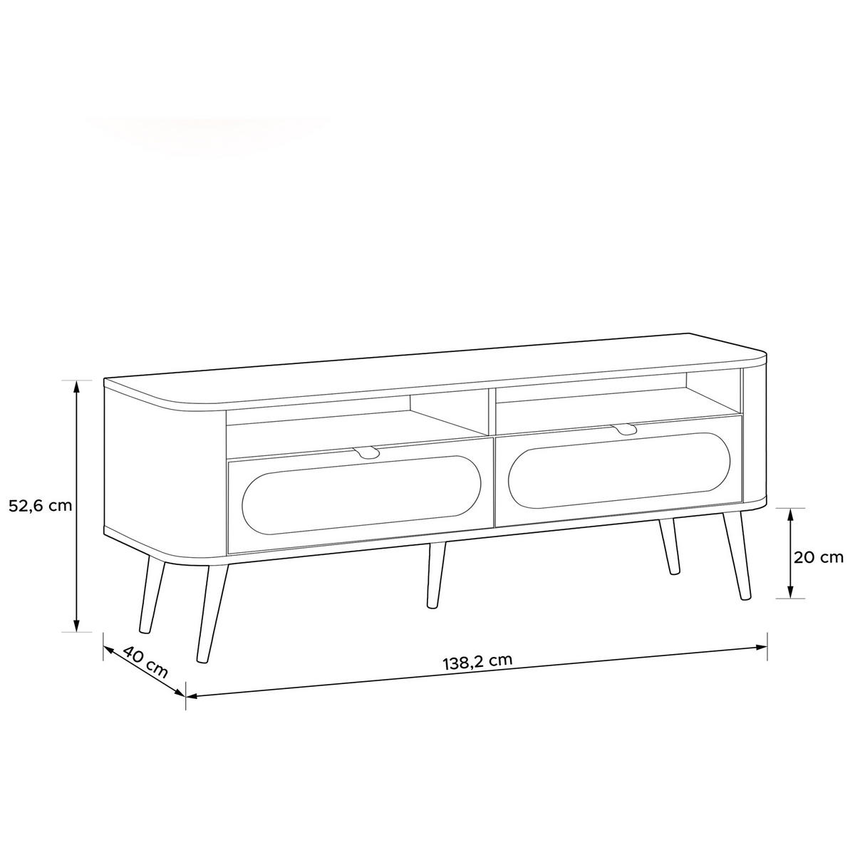 TV-SCHRANK LONA, Schwarz - Schwarz, Holzwerkstoff/Metall (138/53/40cm) - KONSIMO®