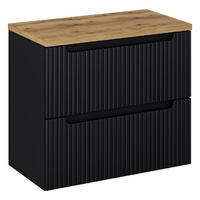 WASCHTISCHUNTERSCHRANK 80 cm 2 Teile - Nova Black N BM121 in Schwarz/ Evoke Eiche - Schwarz/Eiche Artisan, Holz (80/57/40cm)