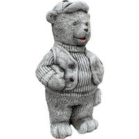 STEINFIGUR Teddy Paul, Frostfest massiver Steinguss - Grau, Stein (15/25/12cm) - stoneandstyle