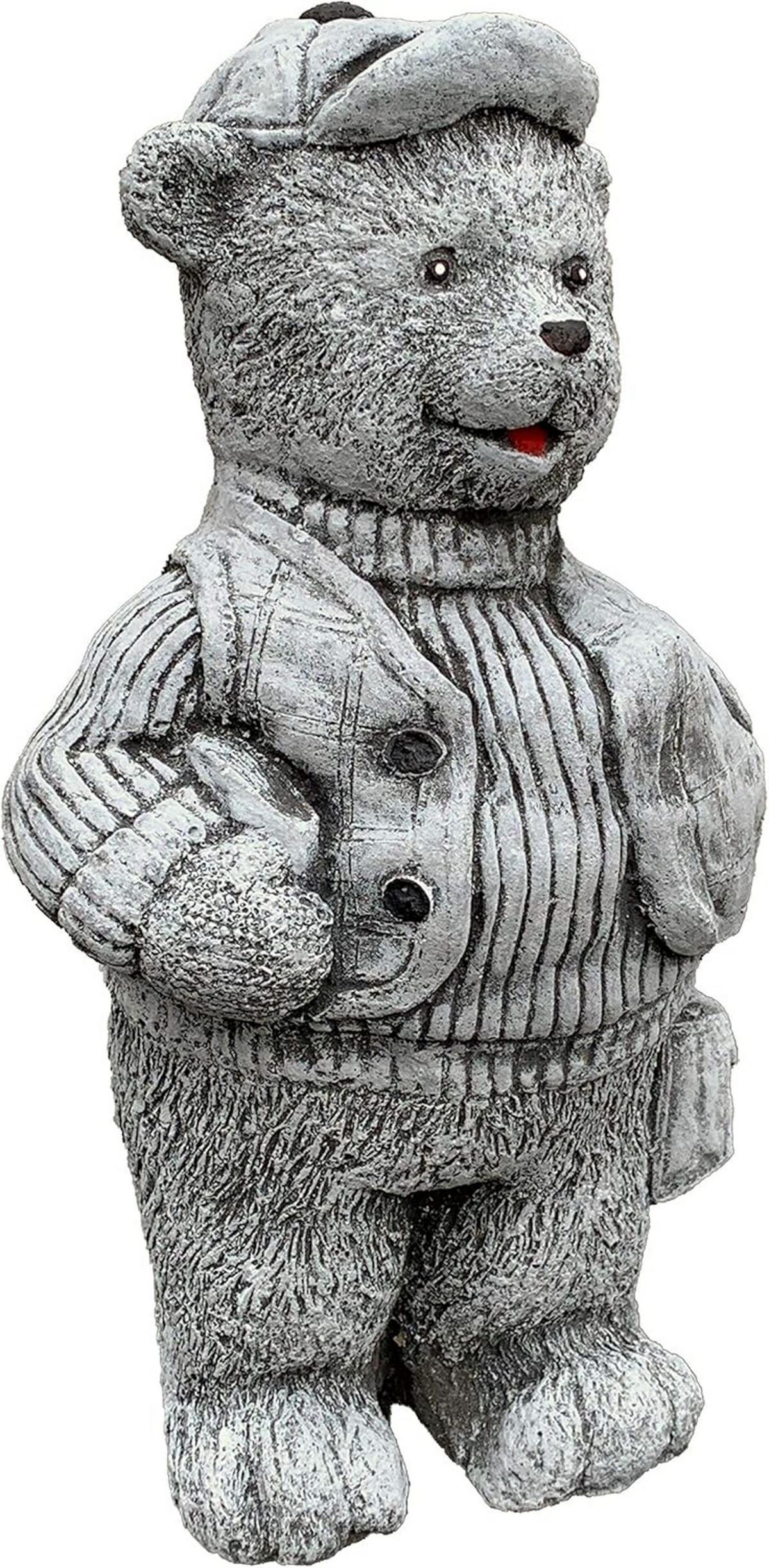 STEINFIGUR Teddy Paul, Frostfest massiver Steinguss - Grau, Stein (15/25/12cm) - stoneandstyle