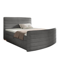 BOXBETT 120 x 200 cm mit Bonell-Federkernmatratze H3 - Grau - CLEO - Grau, Textil (120/200cm) - AN-Moebel 4u