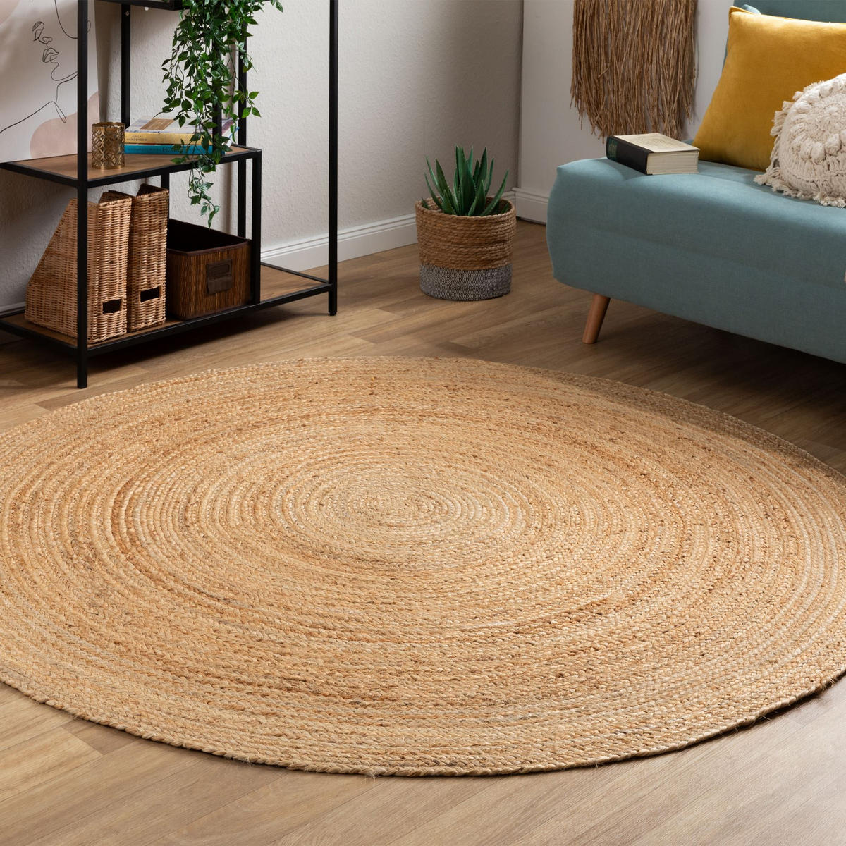 FLACHGEWEBETEPPICH 100/100 cm Goa Rund - Naturfarben, Naturmaterialien (100/100cm) - Steffensmeier