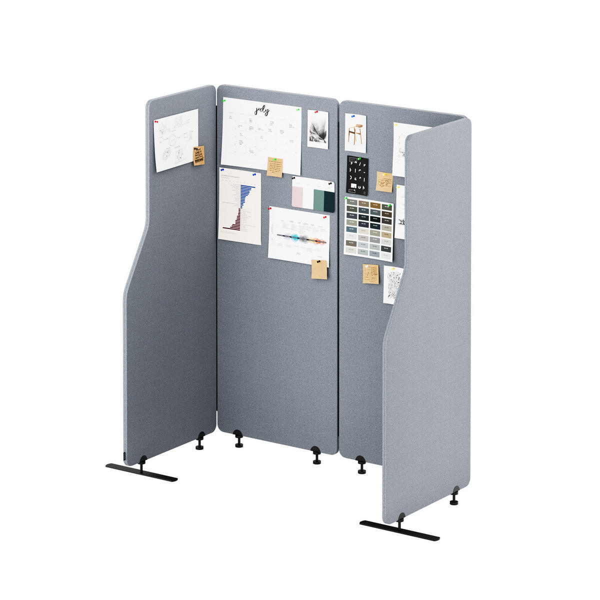 AKUSTIKSCHUTZWAND SADIE - Grau, Metall (240/145/2cm) - Jan Nowak