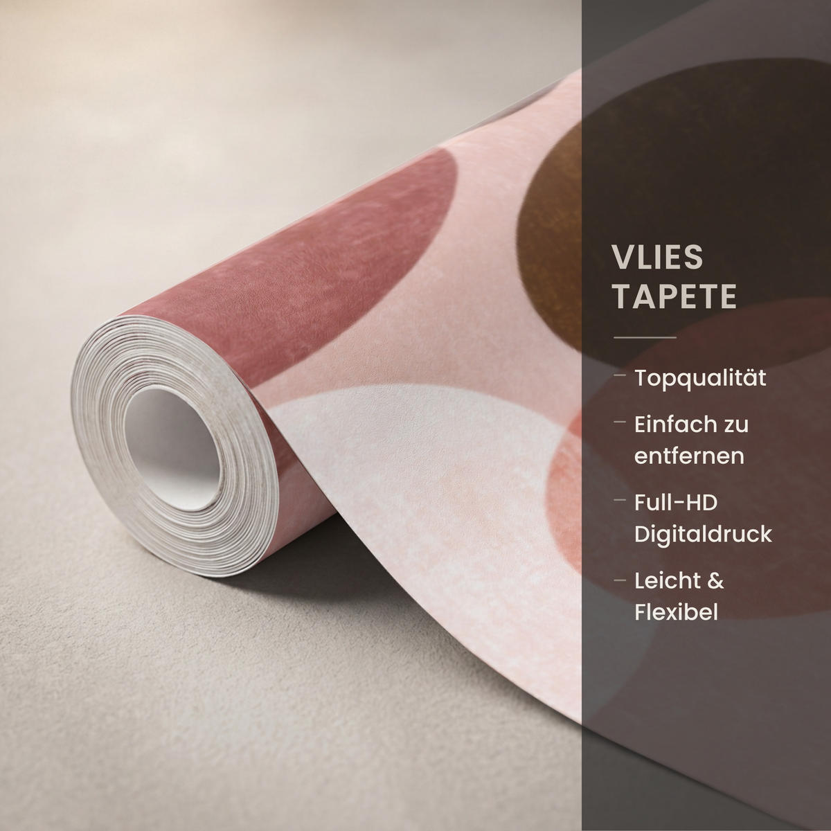 TAPETE - Kreise - Modern - Farbenfroh - 200x200 cm - Multicolor, Papier (200/200cm) - OnlyWow
