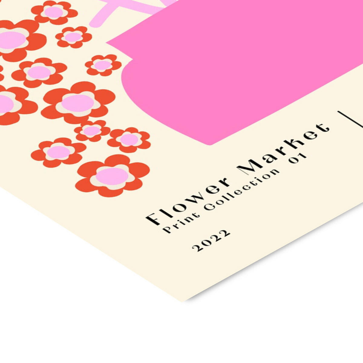POSTER mit Rahmen NKTN - Flower Market Paris - Pink/Eichefarben, Holz/Papier (70/100cm) - Poster&Frame