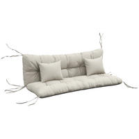 SADA 4 sedacích polštářů z polyesteru a bavlny PP, krémově bílá - krémová, textil (50/12/150cm) - Outsunny