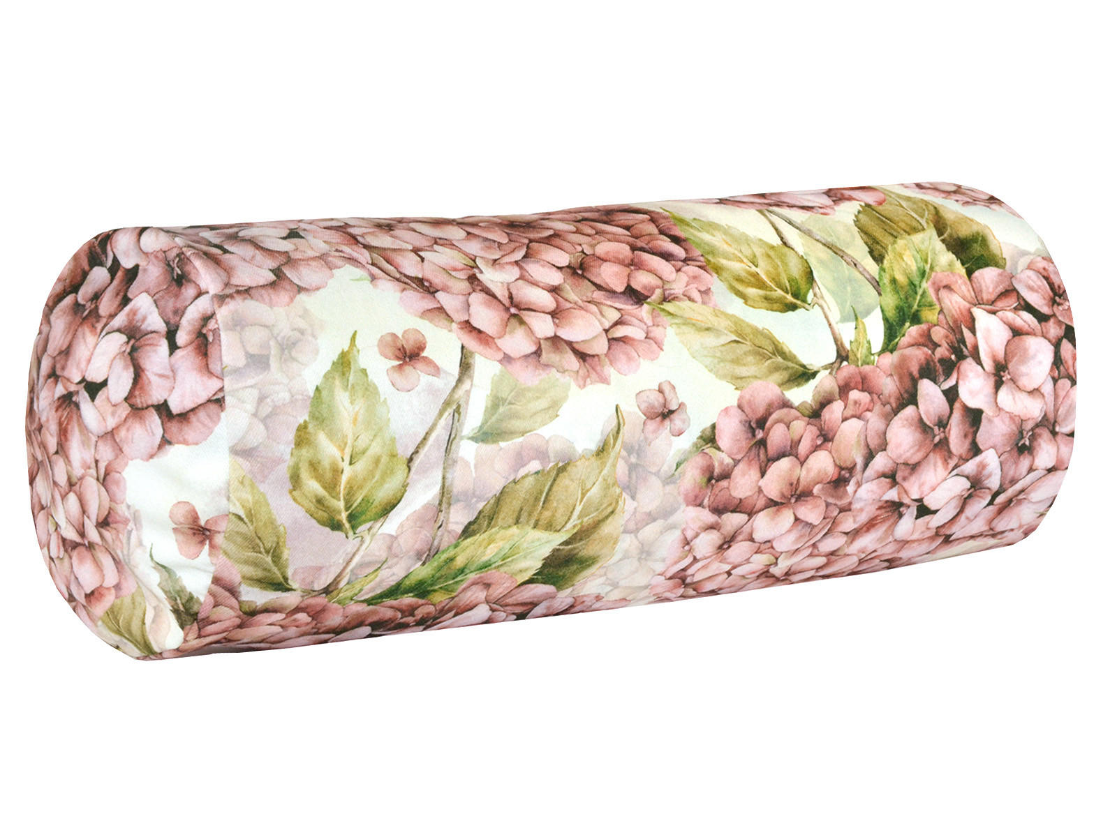 NACKENROLLENHÜLLE Landlust-Hortensie burgundy-rose 15/40 cm - Hellrosa/Dunkelrosa, Textil (15/40cm) - beties Heimtextil