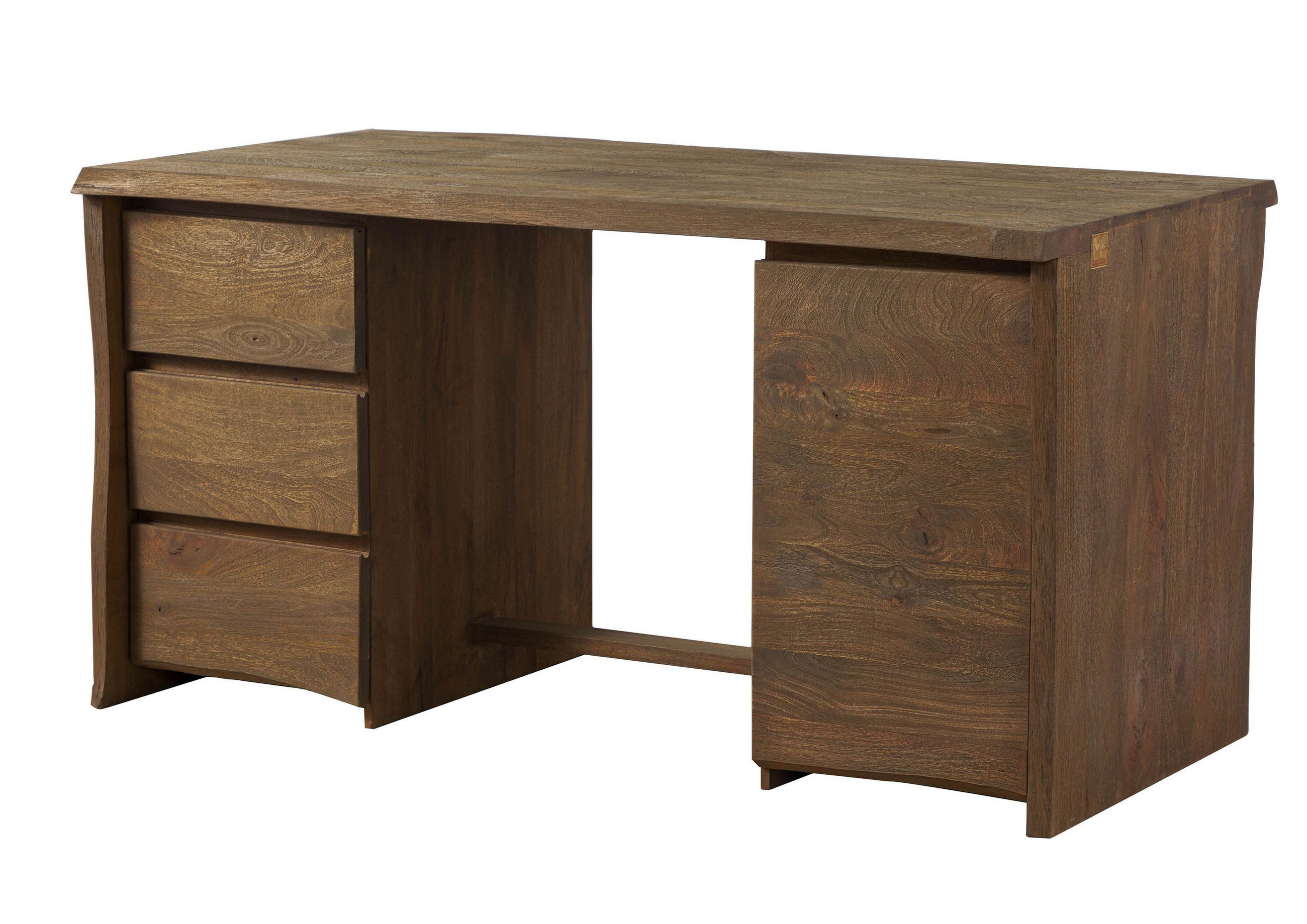 SCHREIBTISCH Mango 150x75x78 braun geölt / sandgestrahlt PURE MANGO #110 - Braun, Holz (75/150/78cm) - Massivmoebel24