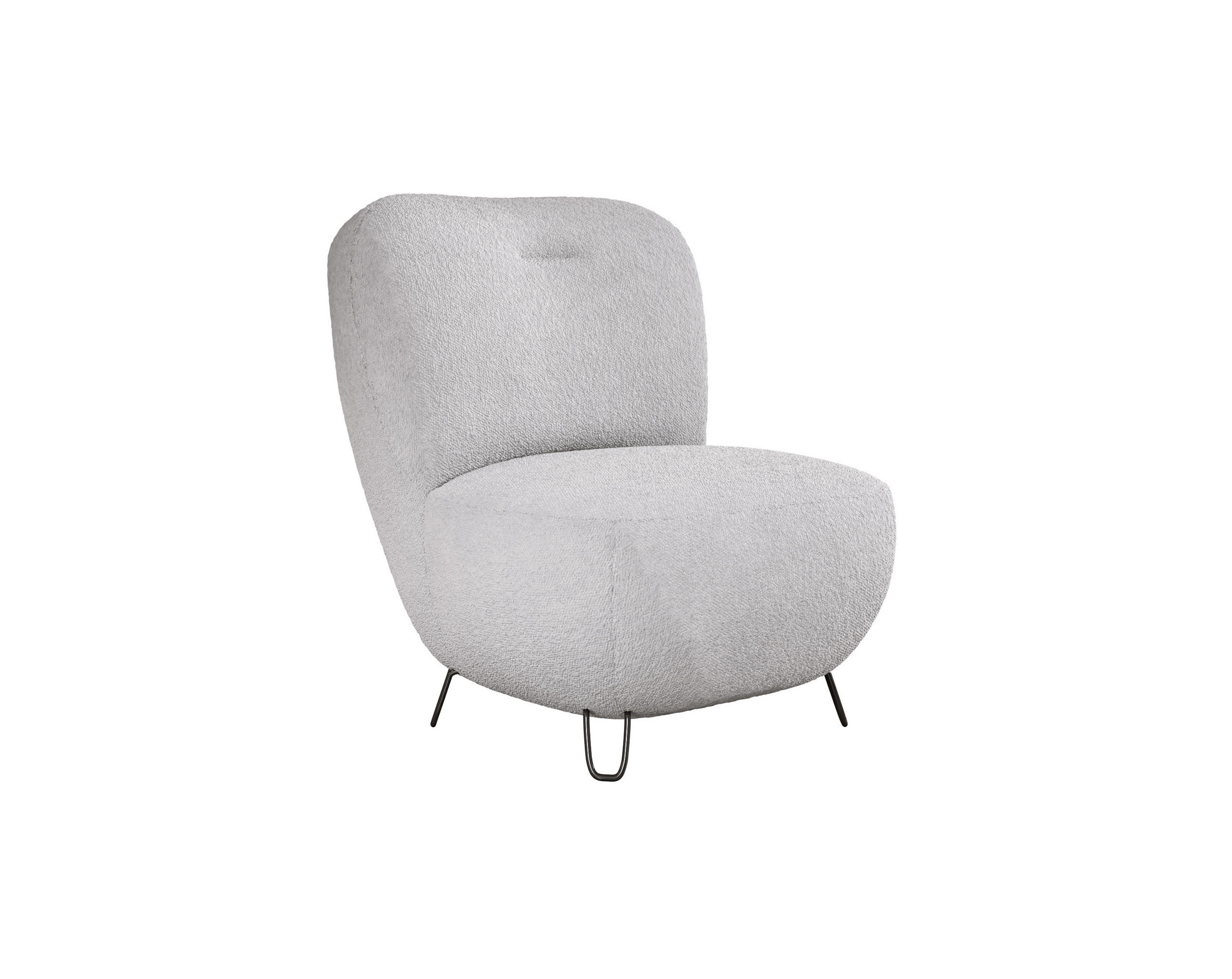 SESSEL LUIS, Skandinavischer Stil – Freistehend, 82×56×82 cm, SILBER - Silberfarben/Schwarz, Holz/Textil (82/82/66cm) - DomoHome