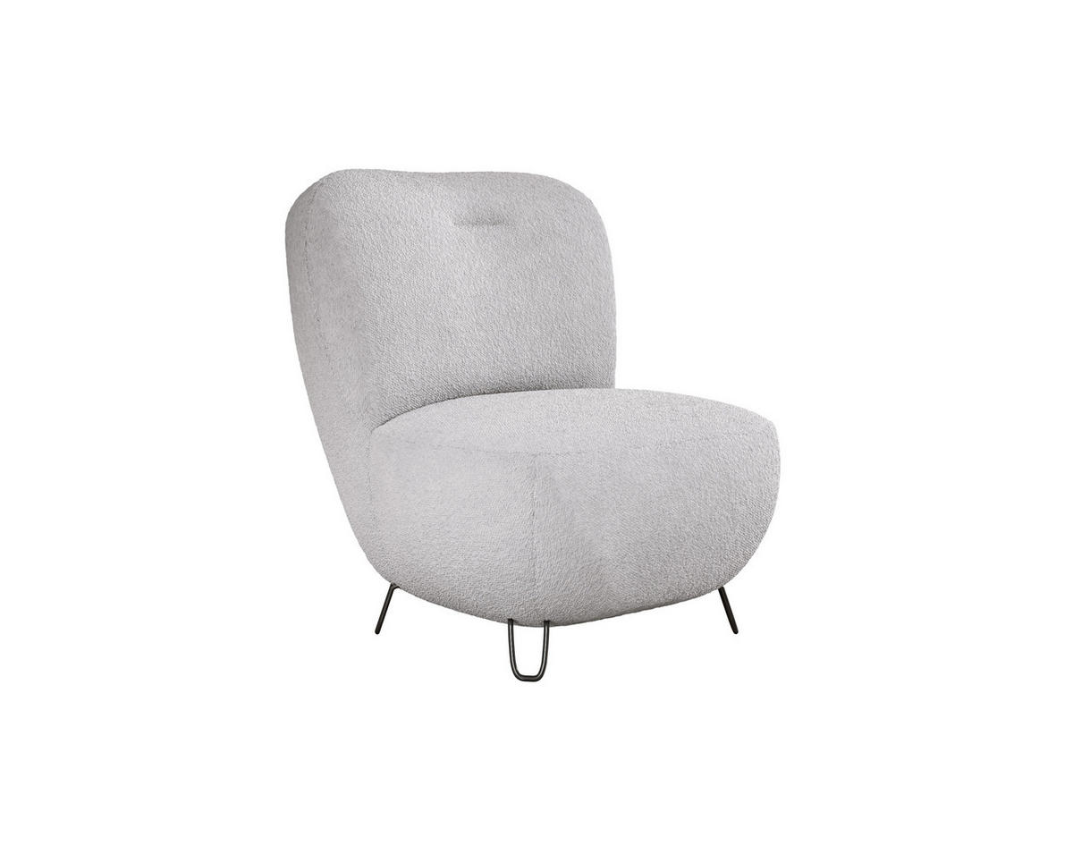 SESSEL LUIS, Skandinavischer Stil – Freistehend, 82×56×82 cm, SILBER - Silberfarben/Schwarz, Holz/Textil (82/82/66cm) - DomoHome