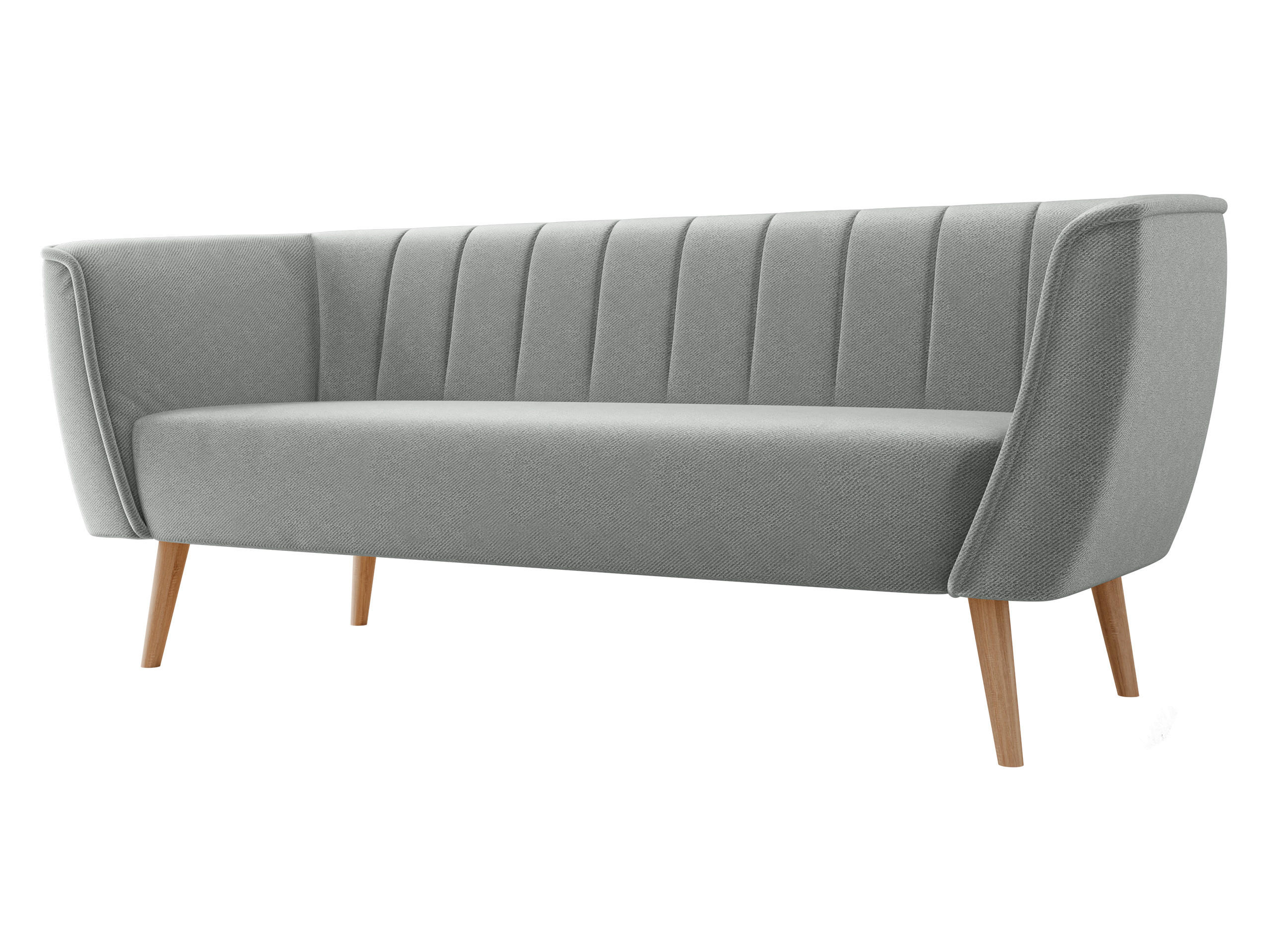 SOFA Pas 3 - Naturfarben/Grau, Holz/Textil (182/75/74cm) - MIRJAN24