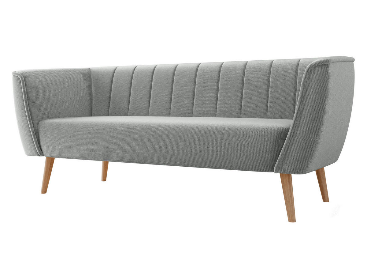 SOFA Pas 3 - Naturfarben/Grau, Holz/Textil (182/75/74cm) - MIRJAN24