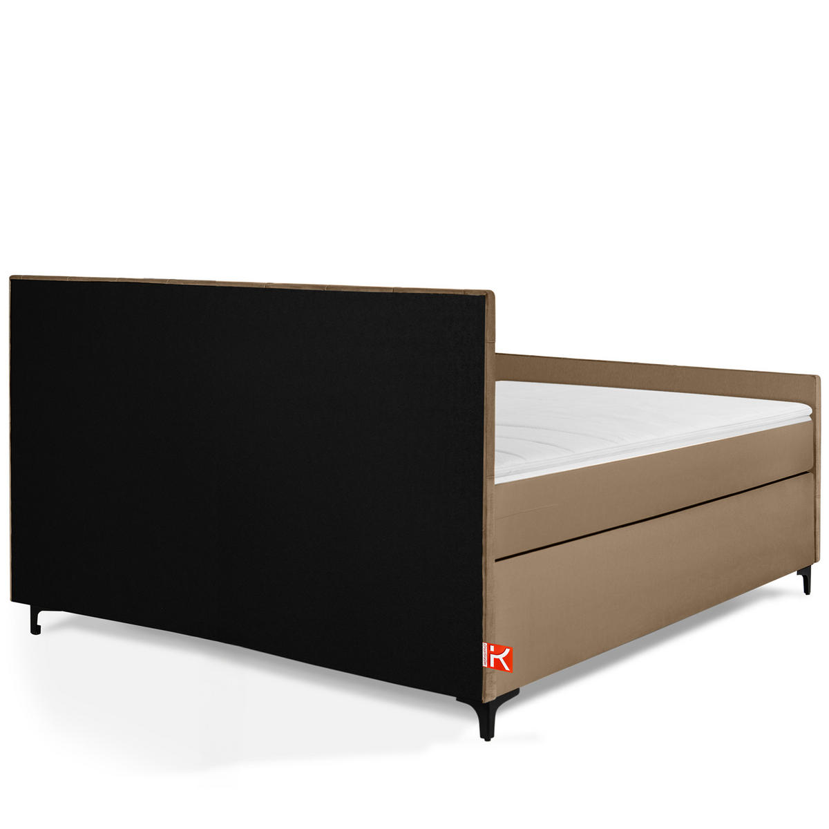 POLSTERBETT ARDEA, Dunkelbeige - Hellbraun/Schwarz, Holz/Holzwerkstoff (160/200cm) - KONSIMO®
