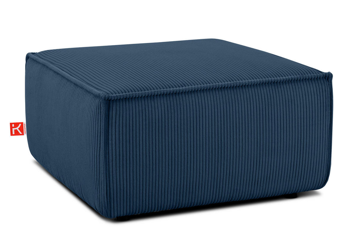 SITZPOUF NAPI gefederte Sitzfläche, blau - Blau/Schwarz, Textil (83/45/83cm) - KONSIMO®