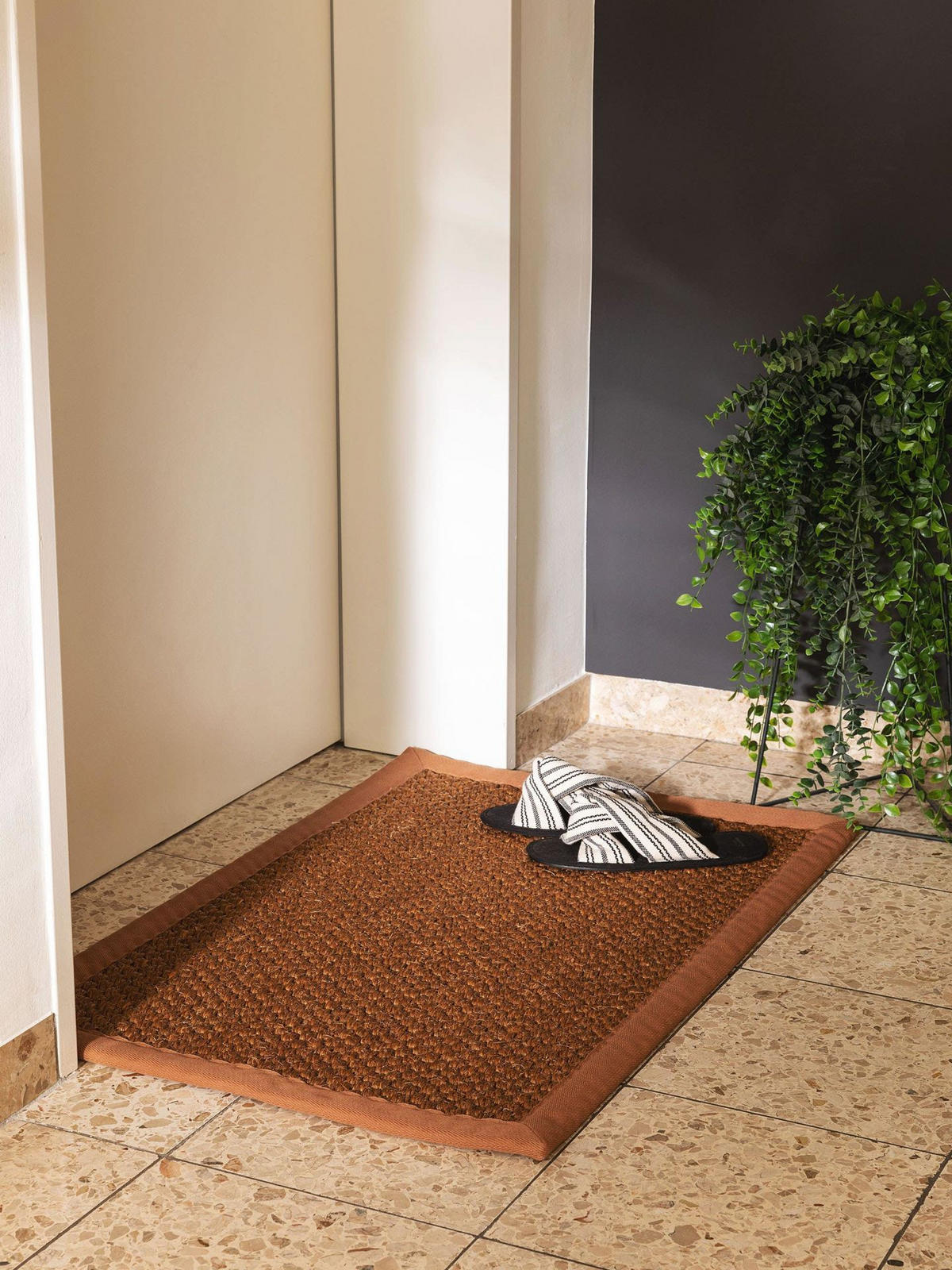 FUSSMATTE Greta Braun - Braun, Naturmaterialien (60/1cm) - KUNSTLOFT