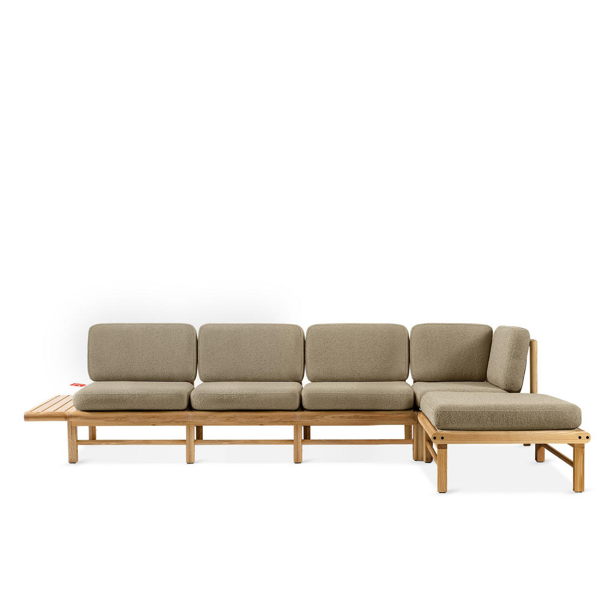 LOUNGESOFA ATREDA rechts - Beige, Holz/Textil (315/80/150cm) - KONSIMO®