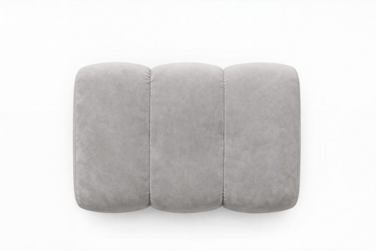 POUF modular, Veloursstoff Bluvel, Grau, CROISSANT - Grau, Holz (105/44/70cm) - Kaiser Möbel