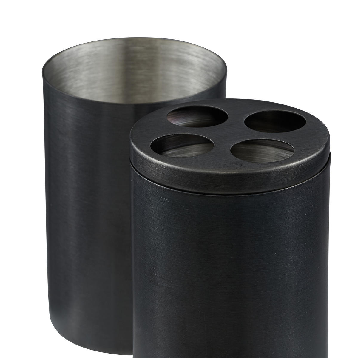 5-TLG.BADEZIMMER-SET - Anthrazit, Metall (9.5/39/9.5cm) - Relaxdays