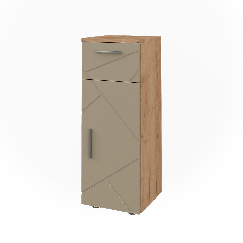 MIDISCHRANK Irma Goldkraft Eiche 30 x 81 cm - Honigeiche/Beige, Holzwerkstoff (30/81/30cm) - Vicco