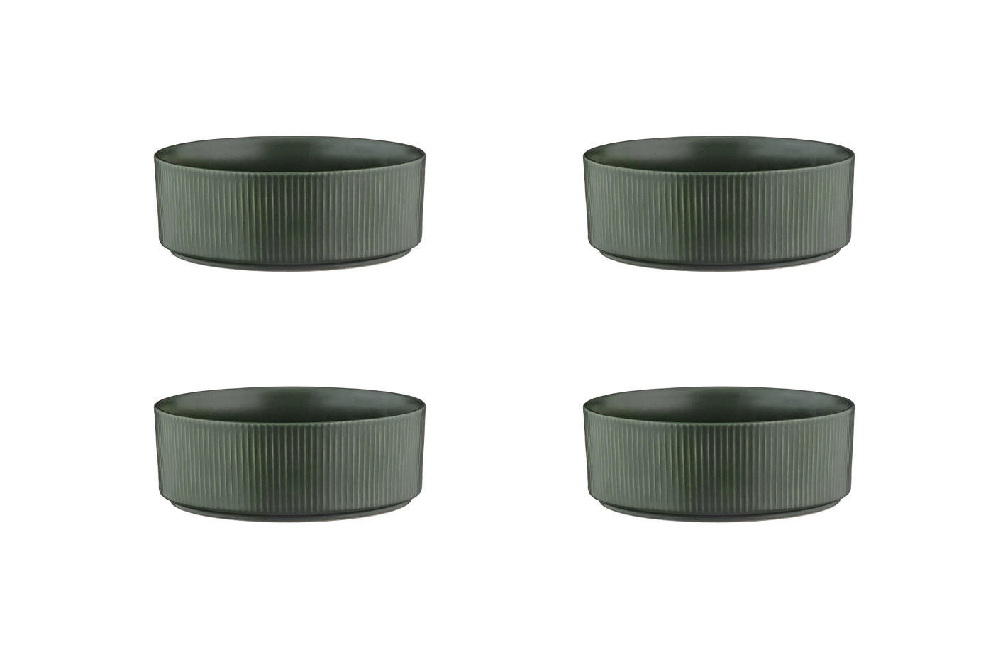 SCHALEN Scandi Ø16,5cm - 4er-Set - Olive - Grün, Keramik (16.5cm) - Björn