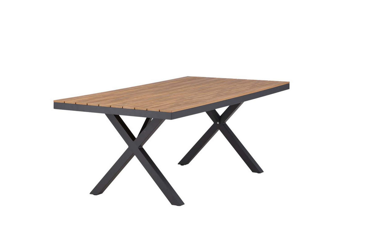 GARTENTISCH schwarz - Schwarz, Holzwerkstoff (200/100/74cm) - ebuy24