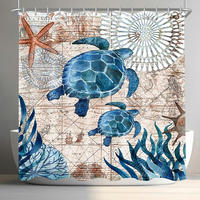 DUSCHVORHANG Meeresschildkröte 120 x 200 cm - Multicolor, Textil (120/200cm)