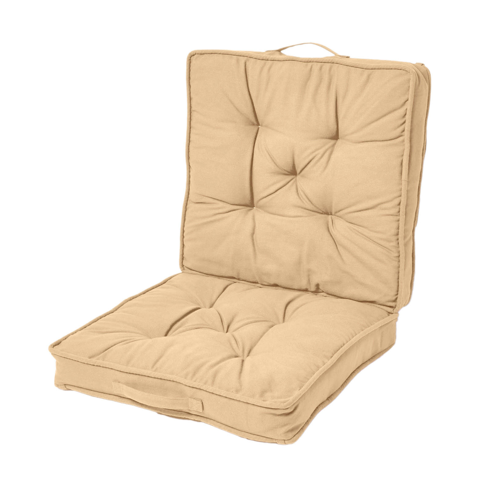 REISEKISSEN beige 50/50/10 cm – Klappkissen Baumwolle - Beige, Textil (50/50/12cm) - Homescapes