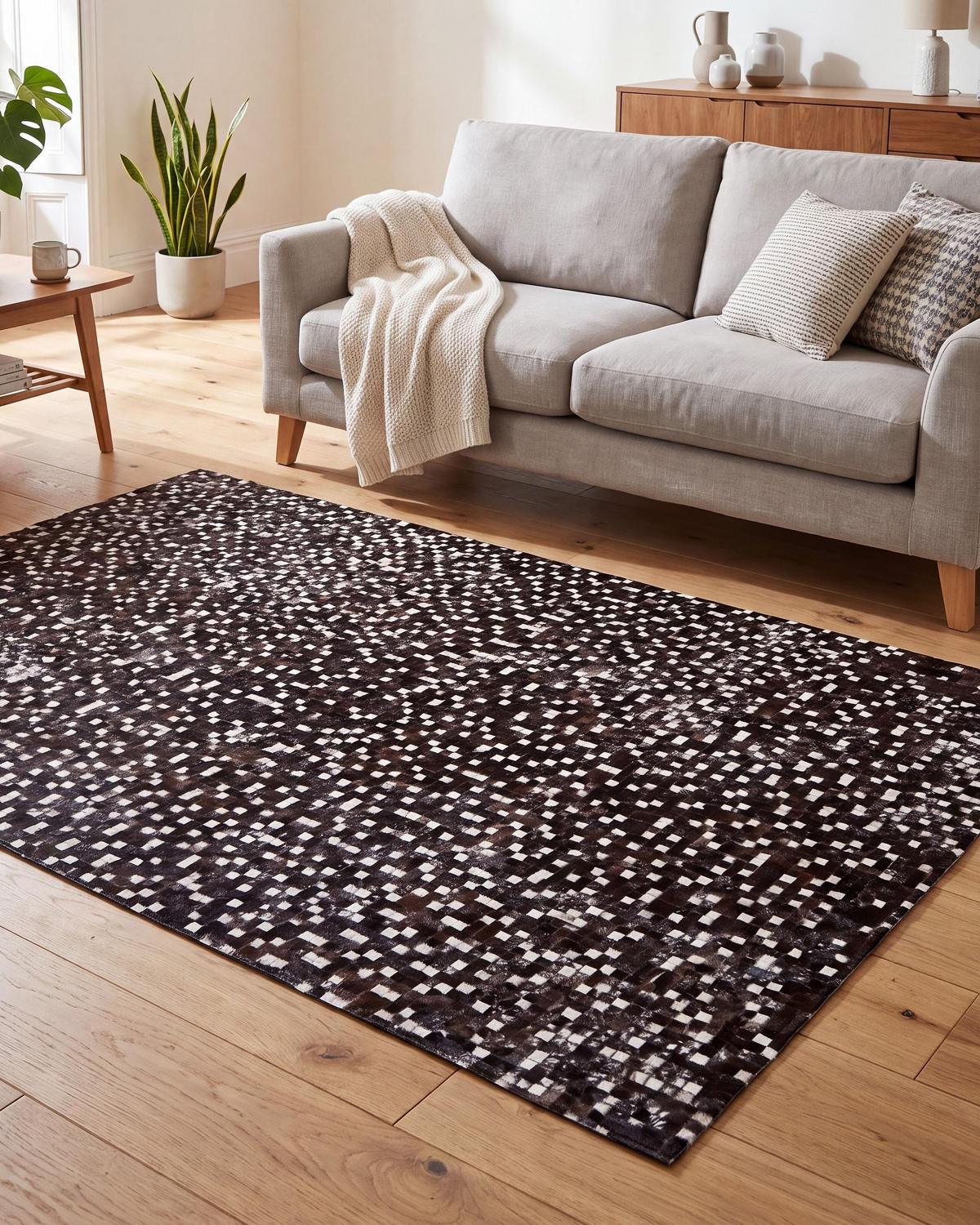 KURZFLOR-TEPPICH Akkese 200/140 cm - Braun, Fell (140/200cm) - Beliani