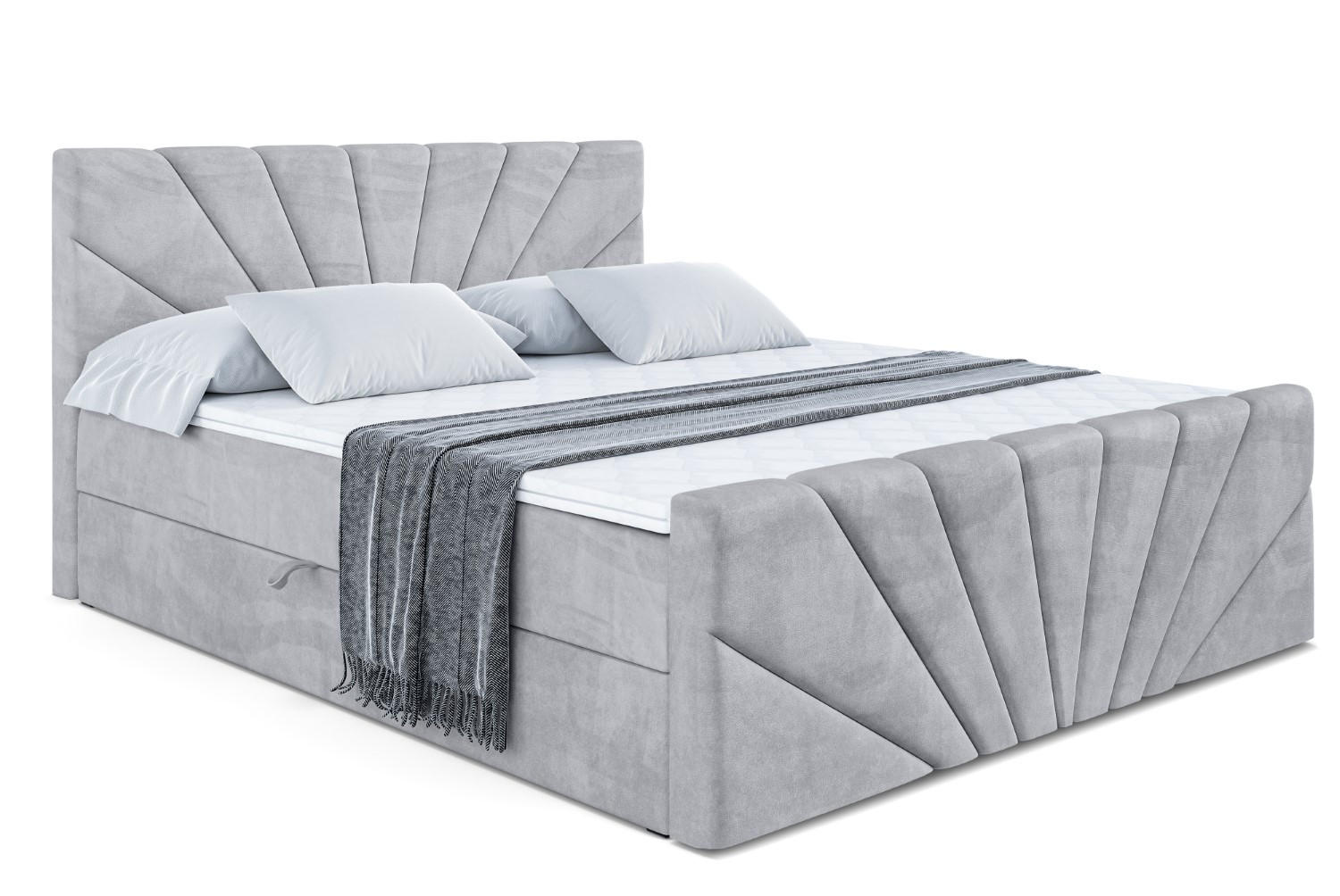 ALTDECOR AMERICKÁ postel MILTIO-Z – 180 × 200 cm – H4 – světle šedá