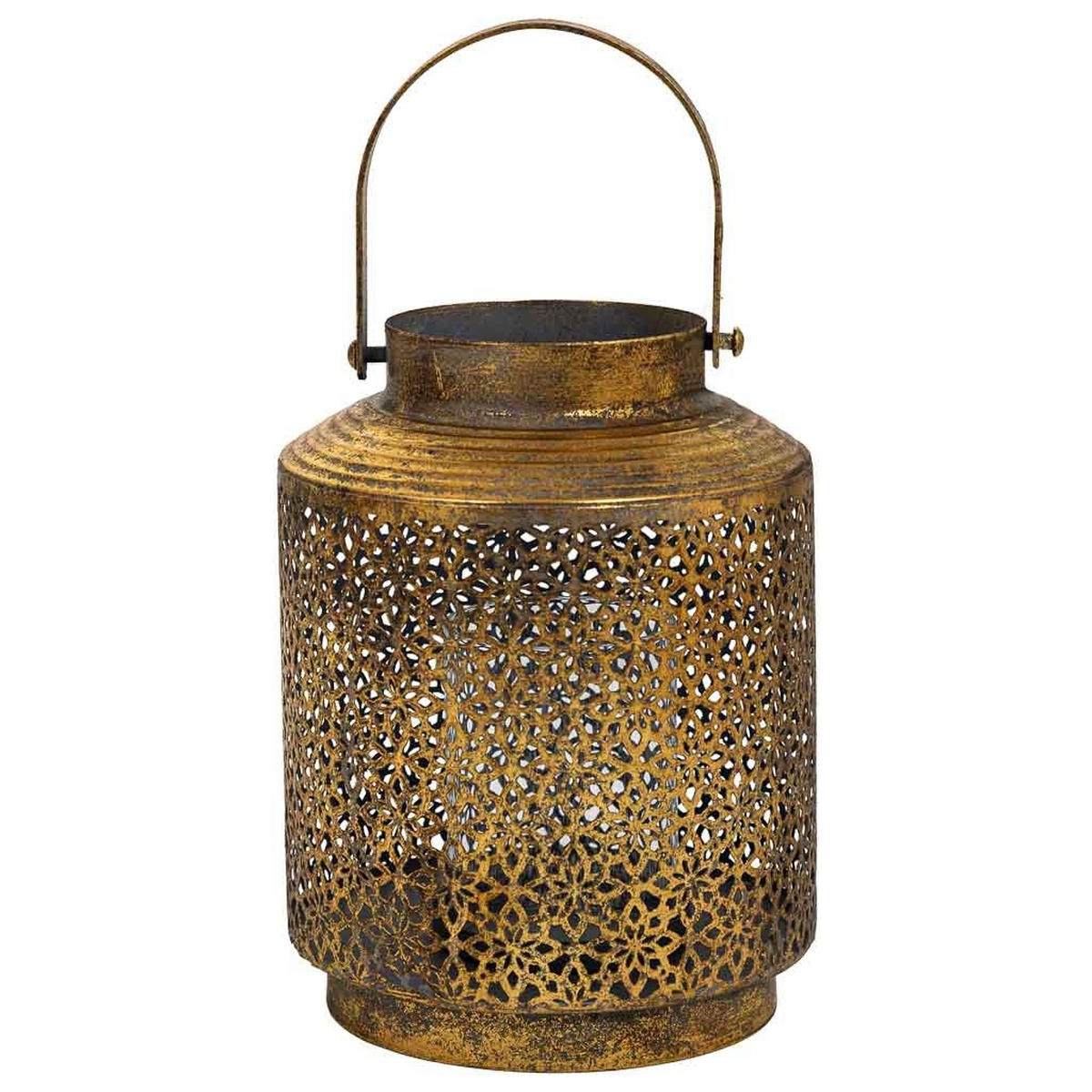 KERZENHALTER aus Metall, golden, 16x21cm - Goldfarben, Metall (21cm) - Wanderlust