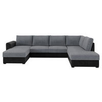 WOHNLANDSCHAFT Wilma Premium, Seite: Rechts - Greige/Schwarz, Holz/Textil (305/85/188cm) - MIRJAN24