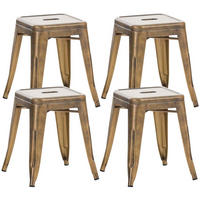 HOCKER Fulda 4er Set 40x40x46cm Metall Gold Küchenhocker - Goldfarben, Metall (40/46/40cm) - DELUKE