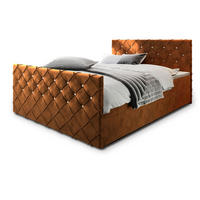 POSTEL BOXSPRING MANDI 160x200 cm, s matrací a úložným prostorem, měděná - měděná, kompozitní dřevo/textil (160/200cm) - MASSENO